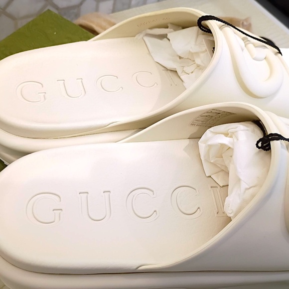 Gucci Interlocking G Sandal Off-White Platform Slide 692845 JF000 9110 S… - Picture 10 of 16